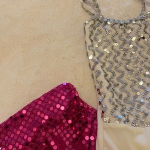 Girls dance wear ballet leotard and skirt 2 piece set